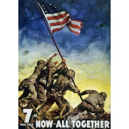 .Decoration Poster.Home Room wall art design.Americans raise flag.Iwo Jima 11 x 17 Inch Poster