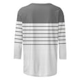 thumbnail image 5 of ZQUUVOU Women's T-Shirts Stripe Printed 3/4 Sleeve Crew Neck Tunic Causal Tops(Gray,L), 5 of 5