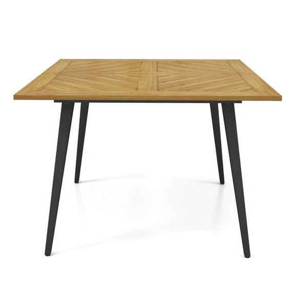 Spaco 4-Person Acacia Wood Outdoor Dining Table, Outdoor Dining Table for Garden Poolside and Backyard