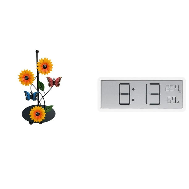 Soporte de papel higiénico,Porta toallas de papel de encimera,Portarrollos de cocina de pie para toallas de papel,Reloj de pared digital,Reloj de pared digital multifuncional para oficina