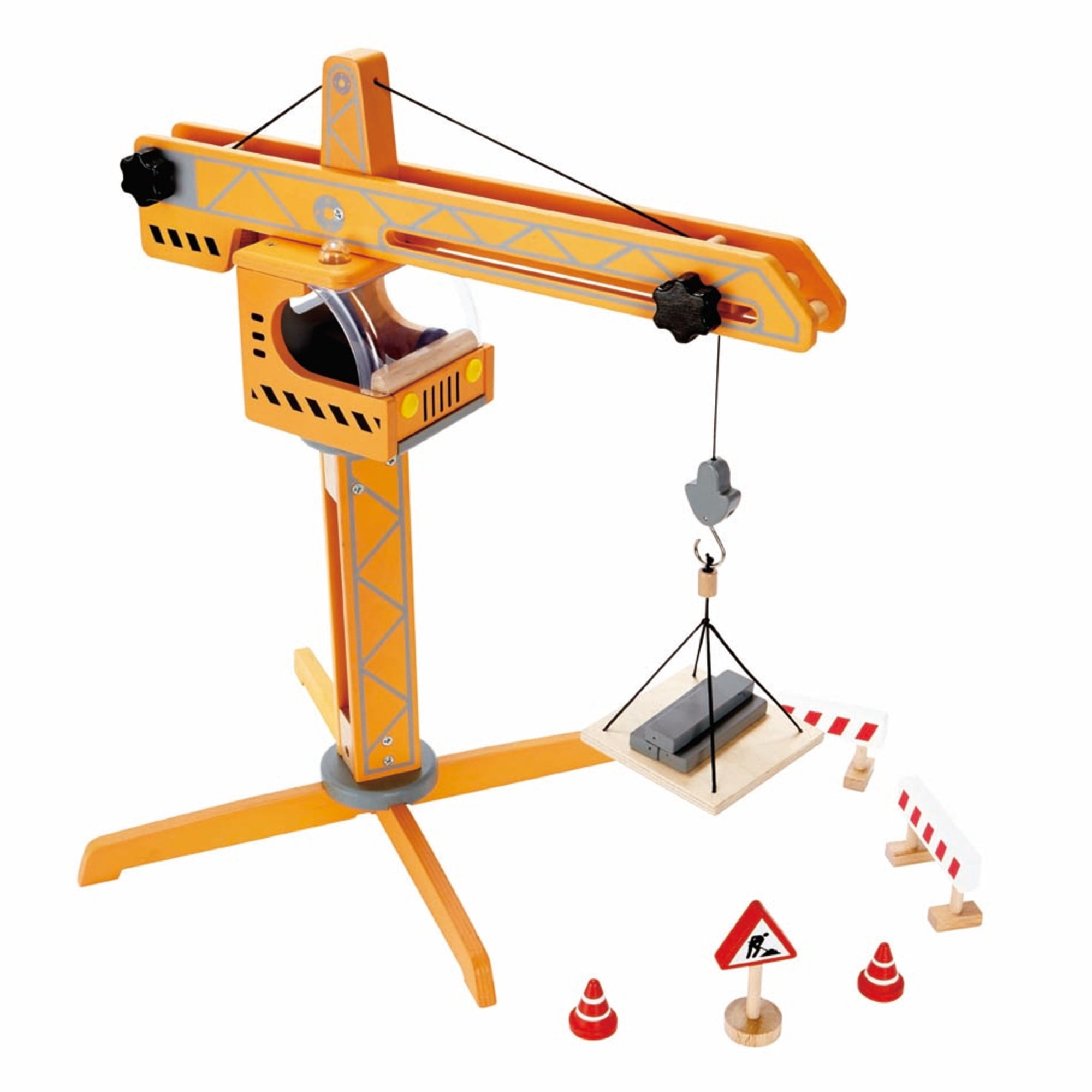 Hape Playscapes Crane Lift Playset Yellow - Kid's Construction Toy Set