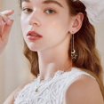 thumbnail image 3 of Solid 925 Sterling Silver Moon Star Threader Dangle Earrings Chain for Women Teens Long Dangle Earrings Tassel Chain, 3 of 11