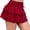 Wine Red, variant on Wrongduck Women's Y2K Pleated Mini Skirt, Layered Ruffle Micro Skirt with Adjustable Drawstring Waist, Casual Short Skirt for Daily Wear and Festivals