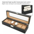thumbnail image 4 of Watch Box, Watch Display Case Watch Case, Carbon Fiber PU Leather Brown 6 Grids For Storing Personal Watches Displaying Box In Watch Store, 4 of 8