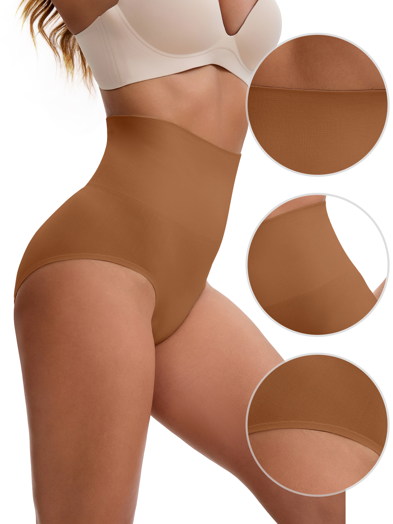 DARING DIVA Women's Briefs Tummy Control Shaping Underwear M Brick Yellow