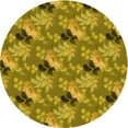 thumbnail image 1 of Ahgly Company Indoor Round Patterned Oak Brown Area Rugs, 4' Round, 1 of 6