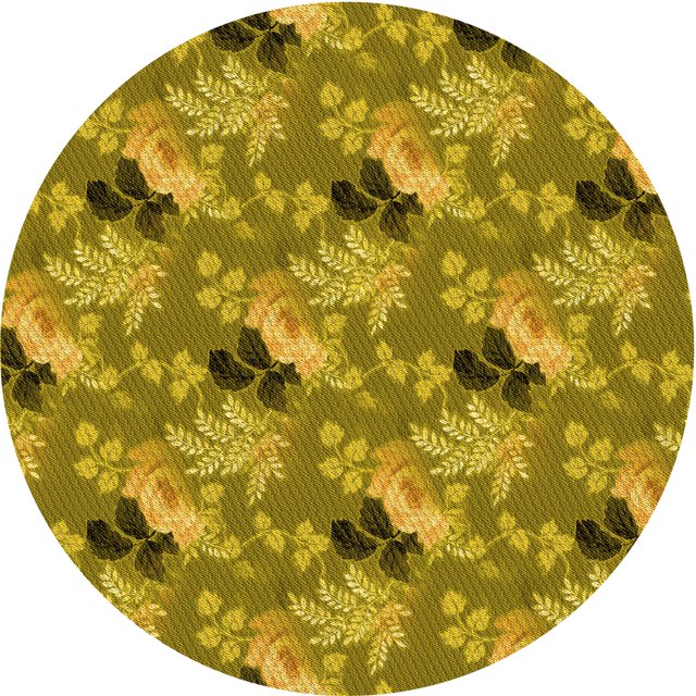 Ahgly Tapis Rond Lavable en Machine Intérieur Transitionnel Chêne Brun, 3 Pieds Rond