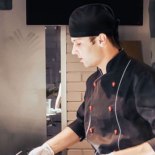 BRIGHTFUFU Sombrero De Chef Negro Con Cómodo Y Material De Transpirable
