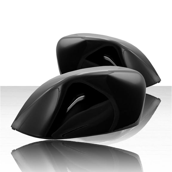 Set of 2 Top Half Replacement Mirror Covers for 17-19 Jeep Compass - Gloss Black