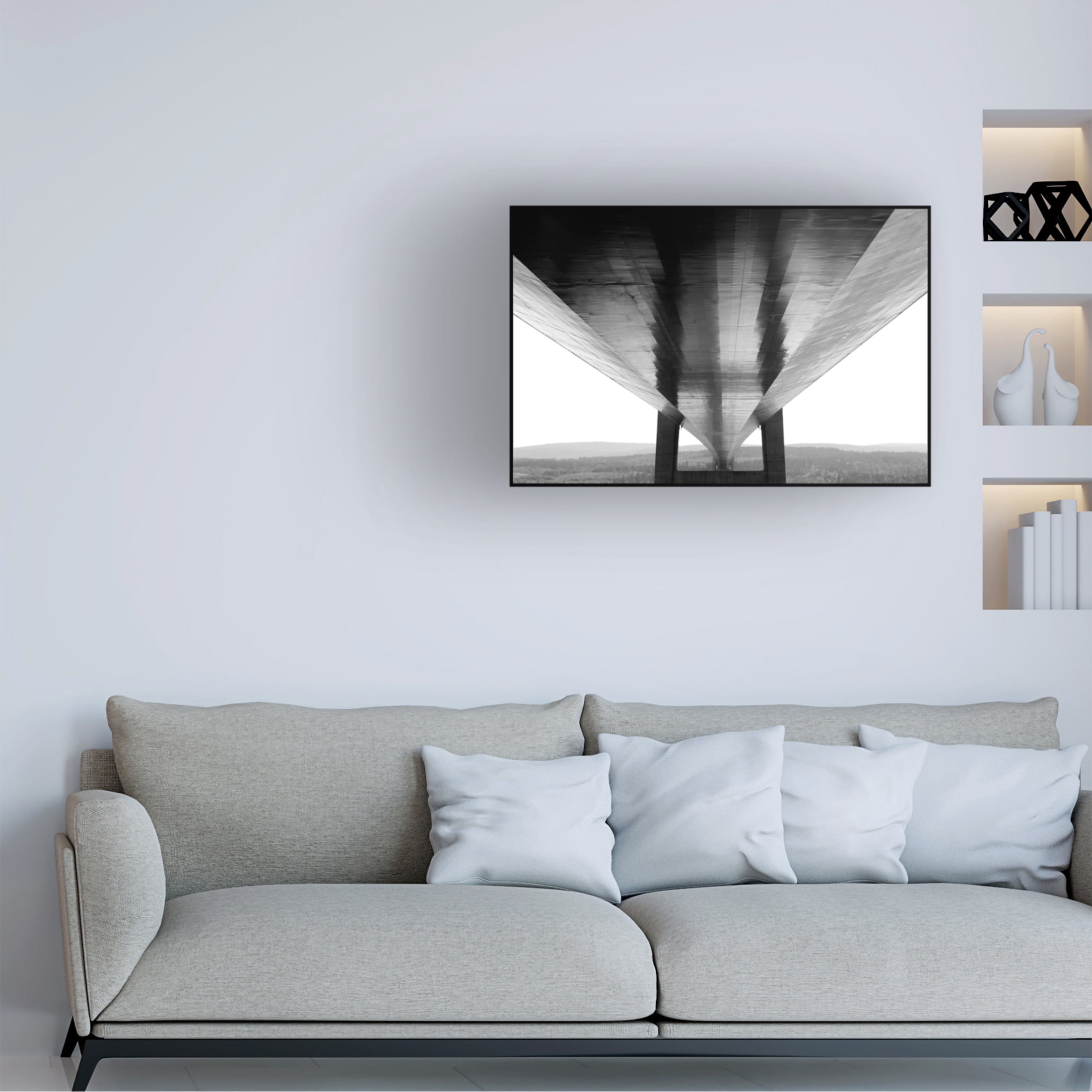 Canvas Wall Art - Bror Johansson 'Under The Bridge' Wall Art for Living Room, Bedroom, or Office Décor by Trademark Fine Art - 47 x 30 Inches