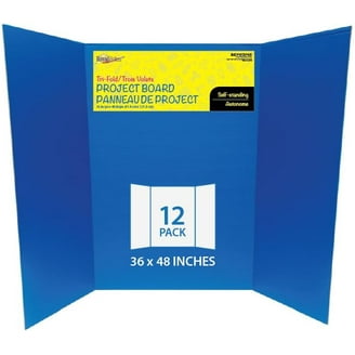 Tri-Fold Double-Sided Exhibition Display Board with Gray Fabric