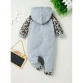 thumbnail image 2 of Newborn Hooded Leopard Print Long Sleeved Pants Printed Jumpsuit., 2 of 6