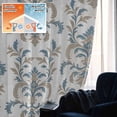 thumbnail image 5 of Blue Tan Flower Blackout Curtains for Bedroom/Living Room, Pinch Pleated Black Out Curtains, Abstract Vintage Ethnic Tribal Boho Room Darkening Window Drapes with Hooks 2 Panels, 39"x70", 5 of 8