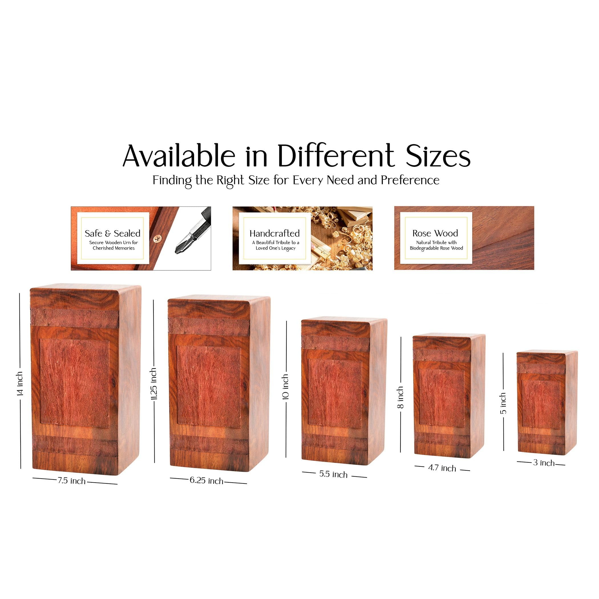 Candle Urn for Human Ashes/Pet Ash - Wooden Urns for Male/Female - Funeral Urns for Burial - Memorial Decorative Keepsake Urns Box - 10Inch, Large Size - Single 1Pcs