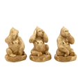 thumbnail image 2 of Sagebrook Home RESIN, S/3 HEAR, SPEAK, SEE NO EVIL MONKEYS, GOLD, 2 of 2