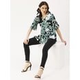 thumbnail image 6 of DressBerry Women’s Printed Rayon Crepe Top V Neck Elbow Sleeves Buttoned Front Waist Length Regular Wear Light Weighted Casual Summer Top, 6 of 7