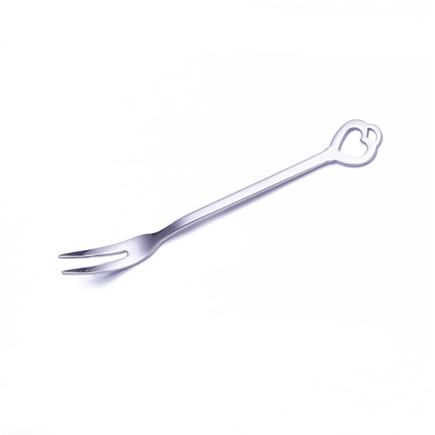 Injueey Tenedor para fruta, postre, ensalada, tenedores, hogar, cocina, vajilla de acero inoxidable, cumpleaños, barbacoa, fiesta, cafés, Bar, Cocina y Comedor Plata/Corazón de París Injueey HA082535-02