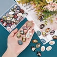 thumbnail image 2 of 50pcs Oval Glass Cabochons 25x18mm Flower Printed Glass Cabochons Vintage Mixed Color Mosaic Tile for Craft Photo Pendant Earring, 2 of 9