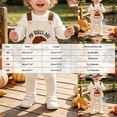 thumbnail image 3 of Quealent Baby Boy Girl Thanksgiving Outfit Onesie Bubble Romper Strap Waffle Overalls Bodysuit (Beige, 3-6 Months), 3 of 5