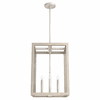 Squire Manor 15in Brushed Nickel Bleached Wood by Hunter 19087 in Nickel Finish