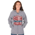 thumbnail image 3 of With Faith All is Possible Christian Unisex Plus Size Zip Hoodie Brisco Brands 5X, 3 of 6