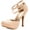 NUDE/SUEDE, variant on Office-02 Women's Classy Mary Jane Double Ankle Strap Almond Toe High Heel Pumps Shoes Office-02 Red Size 5.5