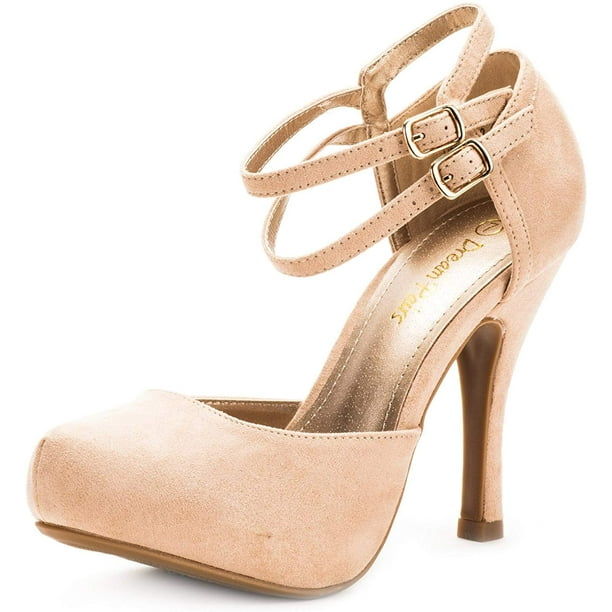 Dream Pairs Women's Classy Mary Jane Double Ankle Strap Almond Toe High
