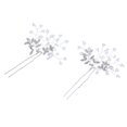 thumbnail image 1 of 2 Piezas Pasador de Pelo de Flor de Gypsophi de Cristal Plateado Zulema, 1 of 8