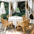 thumbnail image 4 of Outdoor Curtains for Patio Waterproof, Brown Boho Geometric Outdoor Privacy Panels Grommet, Country Retro Abstract Lines Leaves Blackout Outside Curtains for Porch/Cabana 54"x108", 2 Panels, 4 of 8
