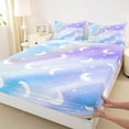 thumbnail image 3 of jejeloiu Tie Dye Galaxy Full Size Sheets,Multicolor Stars Glitter Print Bed Sheets For Teens 4pcs, 3 of 7