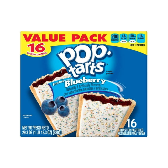 Pop-Tarts Frosted Blueberry Breakfast Toaster Pastries, 29.3 oz, 16 Count