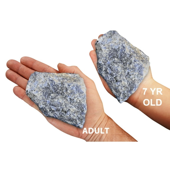 Kidz Rocks Blue Quartz 3" 8-12 oz Raw Rock Mineral Specimen Healing Stone