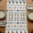 thumbnail image 5 of Vintage Coastal Table Runner, Beach Nautical Seahorse Shell Anchor Washable Cotton Linen Table Runners 120 Inches Long, Dresser Scarf Runner for Dining/Living Room/Kitchen/Square Tables 13''x120'', 5 of 9