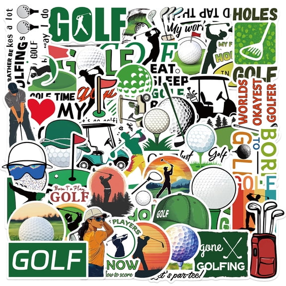 Golf Stickers 50Pcs Sports Decal, Water Bottles, Laptop & Travel Gear Decor