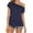 Navy(New), variant on PNTUTB Women'S Casual Off Shoulder Tops Short Sleeve T Loose Summer Blouse Shirt