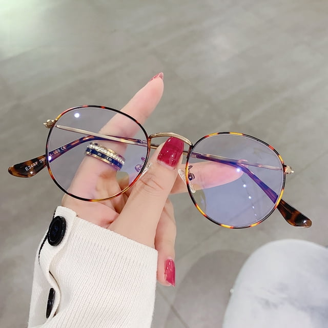 Gafas planas artísticas anti-luz azul con montura de metal para miopía, montura de bola abierta, gafas anti-luz azul ovaladas