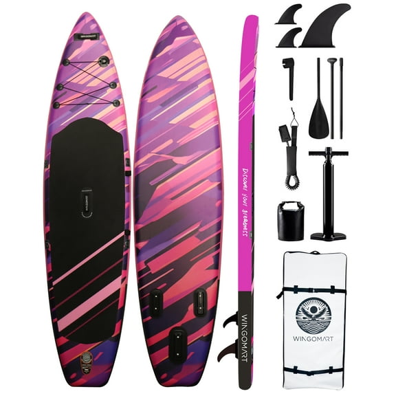FUSION NEON 11FT x 33" Super Wide Inflatable Stand Up Paddle Board, Ultra Stable Wide SUP Up to 2 people/375LB Fully equipped w/ Premium SUP Accessories
