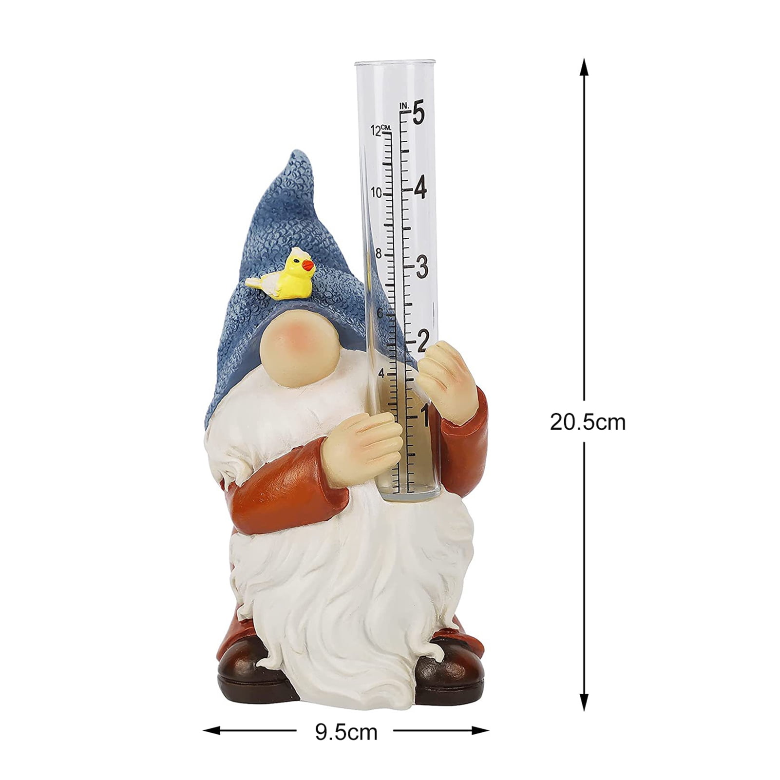 AYYUFE Gnome Rain Gauge Exquisite Durable Resin Rain Resistant Water Gauge Gnome Decorations for Garden