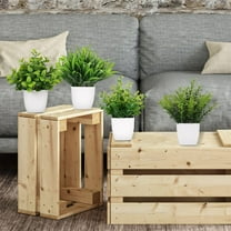 BITOUSHI 4 Pack Fake Plants in White Pot Mini Artificial Eucalyptus Potted Plant Small Faux Grass Greenery Potted for Indoor Home Office Farmhouse Bathroom Table Decoration