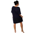 thumbnail image 4 of Women's Short Sleeve Printed Moon Design Long Tee Dorm T-shirt Nightgown sleepwear One Size, Navy, 4 of 5