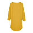 thumbnail image 4 of BKQCNKM 3/4 Length Sleeve Womens Tops,Workout Tops For Women,WoMen's Pure Color Fashionable Casual Round Neck And Three Quarter Sleeve Top,WoMen's Cotton T Shirts Yellow M, 4 of 5