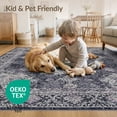 thumbnail image 4 of ODIKA 3'x5' Washable Area Rug Non-Slip, Flatweave, Easy Care Vinyl Moth Distressed Panel Traditional Decorative Motifs Butterfly for Hallway, Laundry Room, 4 of 7