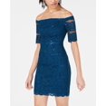 thumbnail image 2 of Teeze Me Juniors Off The Shoulder Lace Bodycon Dress Size 3/4, 2 of 3