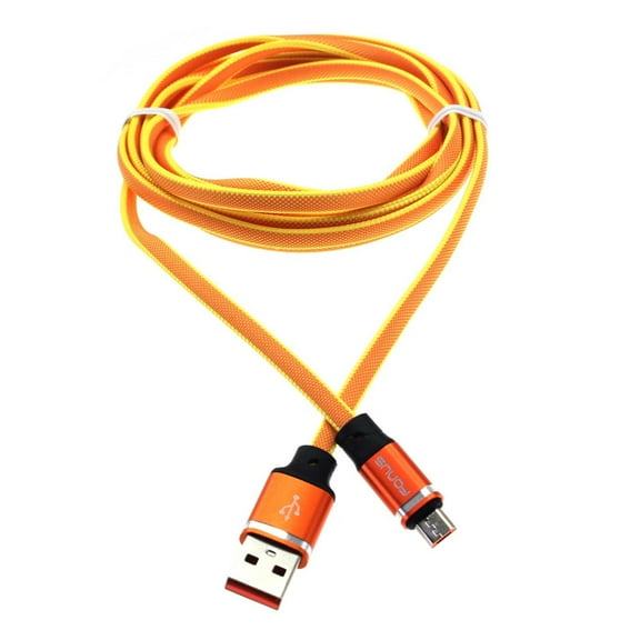 MicroUSB Orange 6ft USB Cable for LG Aristo 5 Phones - Charger Cord Power Wire Long Braided Fast Charge Sync Q1J Compatible With LG Aristo 5 Models