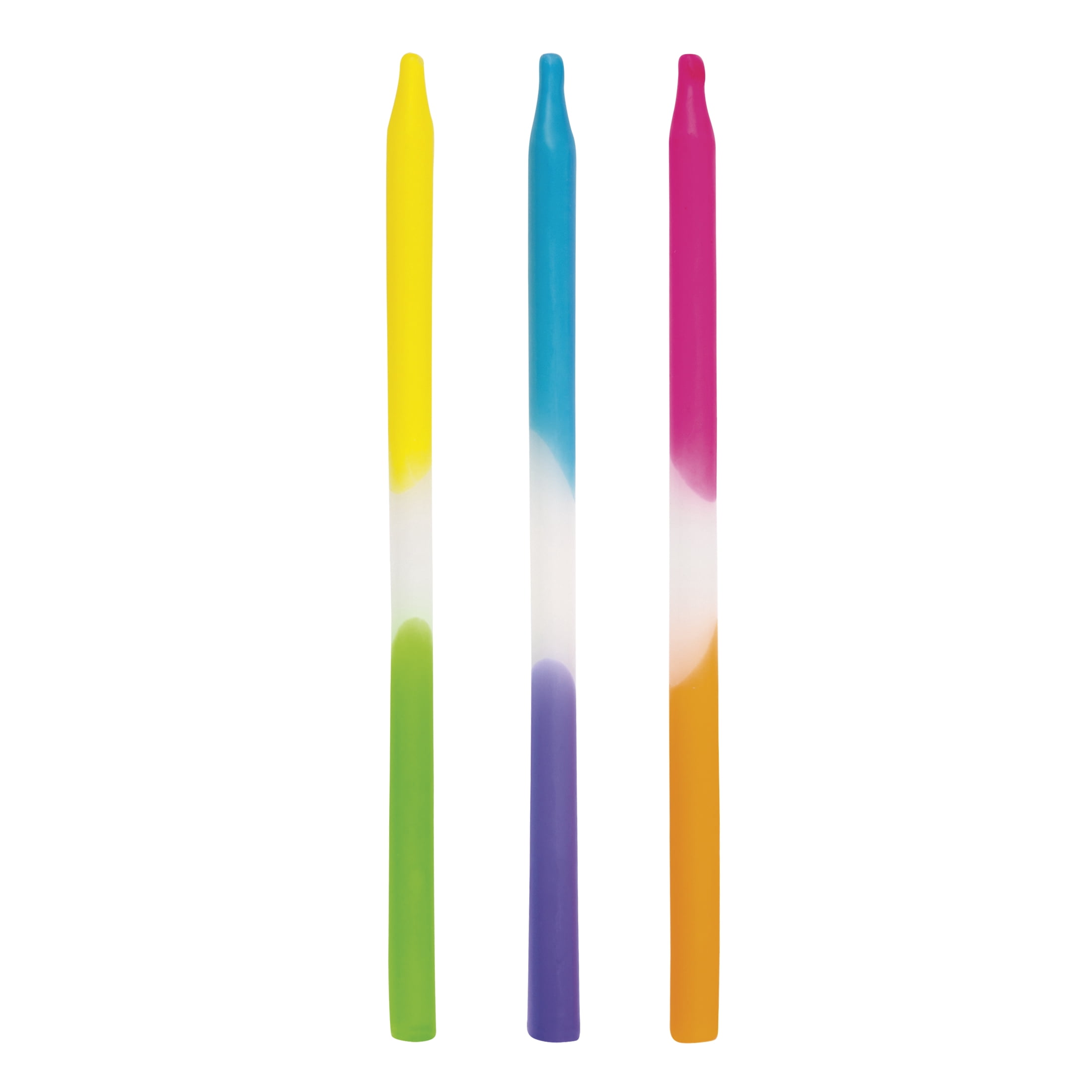 Way to Celebrate! Tall Birthday Candles, Neon Ombre, 12ct