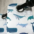 thumbnail image 4 of Ambesonne Whale Grommet Curtain, Swimming Marine Animals, 50" x 54", Teal Dark Blue White, 4 of 6