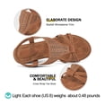 thumbnail image 6 of Ablanczoom Women Open Toe Platform Wedge Sandals - 1.88 Low Heel Elastic Ankle Strap, 6 of 8
