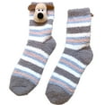 thumbnail image 2 of Cozy 3D dog socks Knit Animal Slipper Socks, Cute Plush Animals Hug Sock, Funny Cute Christmas Hand Crocheted Long Stocks Gray, 2 of 3