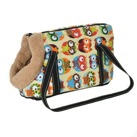 Classic Pet Carrier for Small Dogs Cozy Soft Puppy Cat Dog Bags Backpack Outdoor Travel Pet Sling Bag Chihuahua Pug Pet Supplies (owl with fur S 40 x 18 x 20 CM)