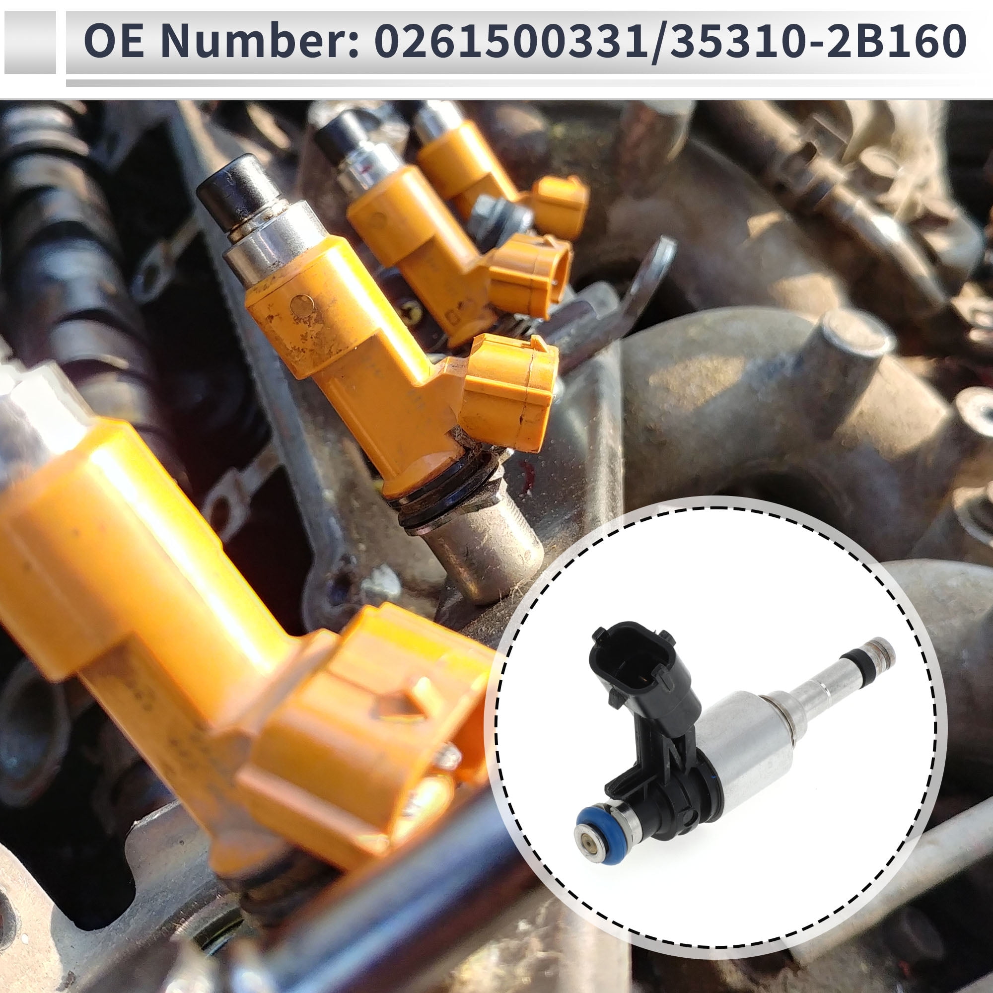 Unique Bargains  1pcs Fuel Injector for Hyundai Tucson 1.6T 2016-2018 Flow Match Fuel Nozzle No.0261500331/35310-2B160